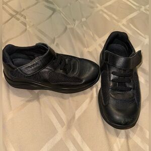 Prada little boy size 28 black shoes with Velcro